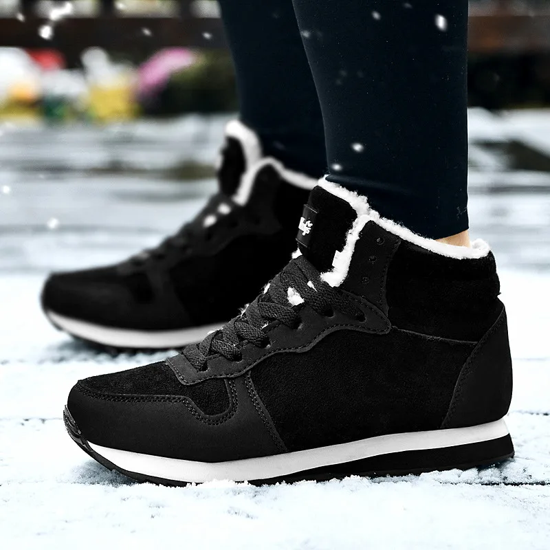 Men Boots Winter Snow Boots For Women Outdoor Non-slip Warm Fur Cotton Shoes 2022 Winter Big 48 Waterproof Unisex Leather Shoes