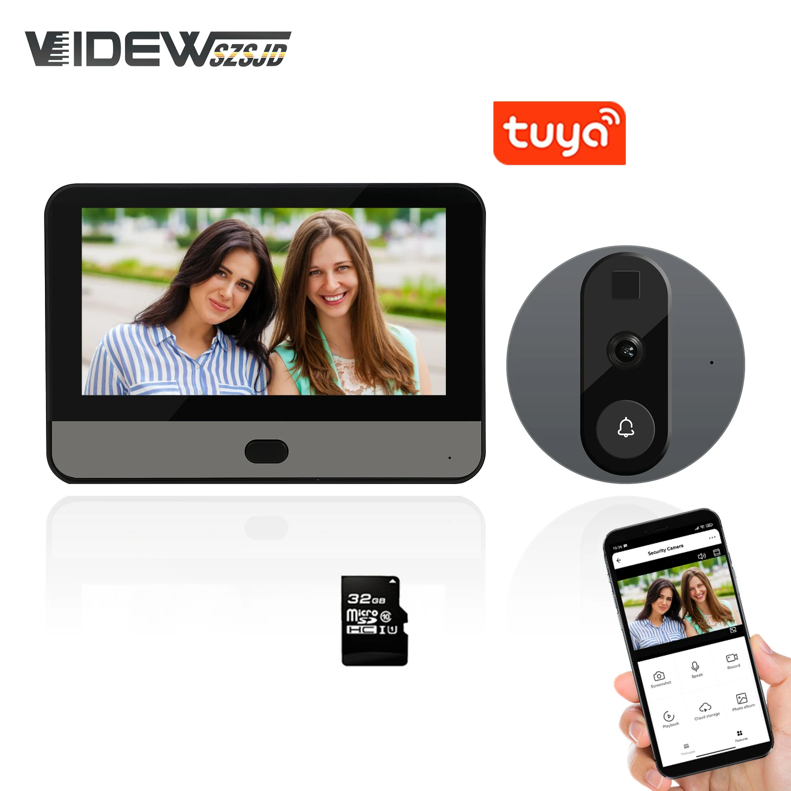 

WiFi Cat Eye Doorbell Video Peephole Camera Digital Door Viewer HD 1080P Tuya Smart Wireless Video Intercom Doorbell For Home