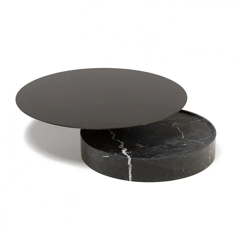 

Coffee table living room round tea table marble metal stainless steel simple coffee table home small coffee table