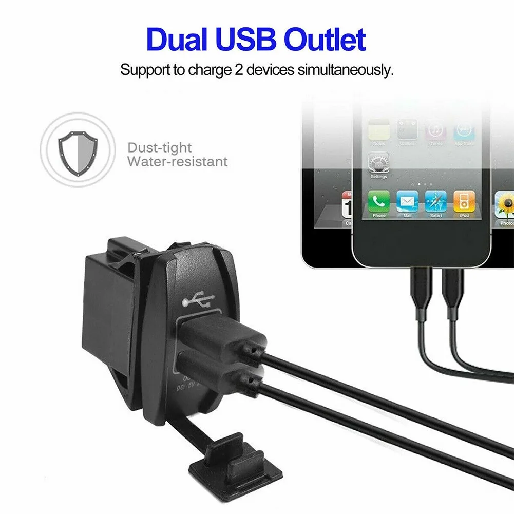 

1 компл. Клавишная панель с двумя USB-портами для автомобильного зарядного устройства лодки с красным светодиодный ным индикатором устойчиво...
