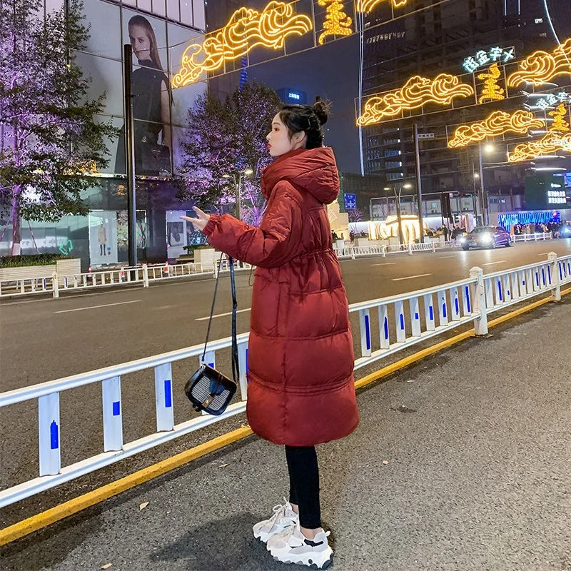 Mid-length down jacket women's white duck down winter women's coat