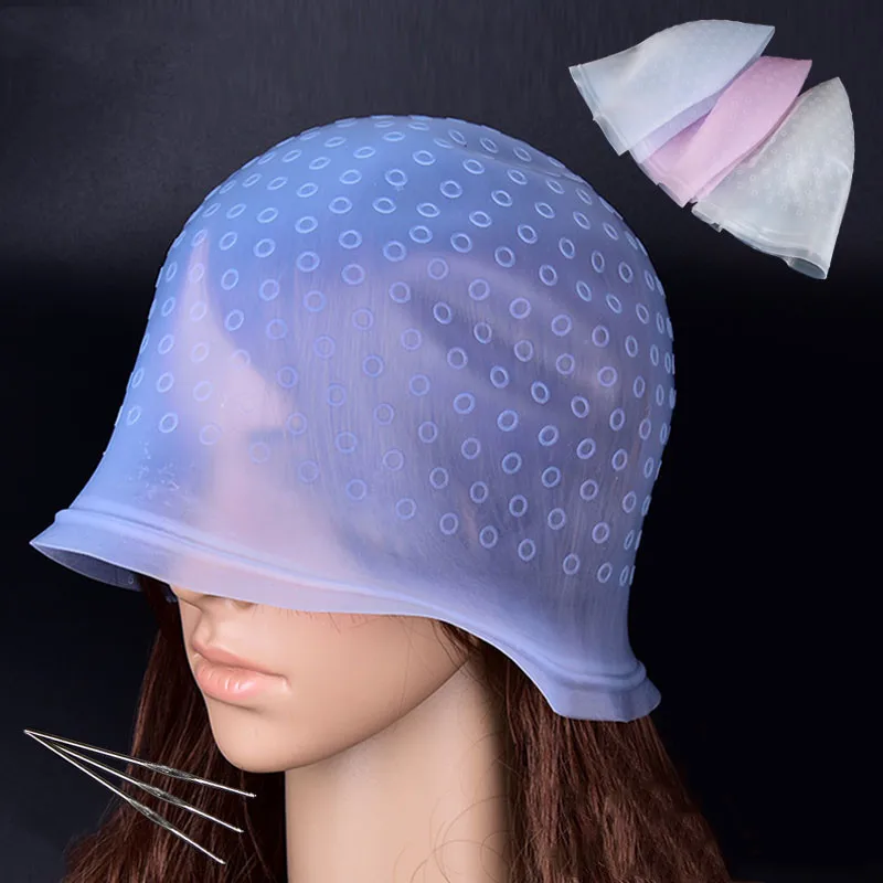 

1 Set Reusable Hair Colouring Highlighting Dye Cap With Hooks Frosting Tipping Color Styling Professional Tools Wholesale