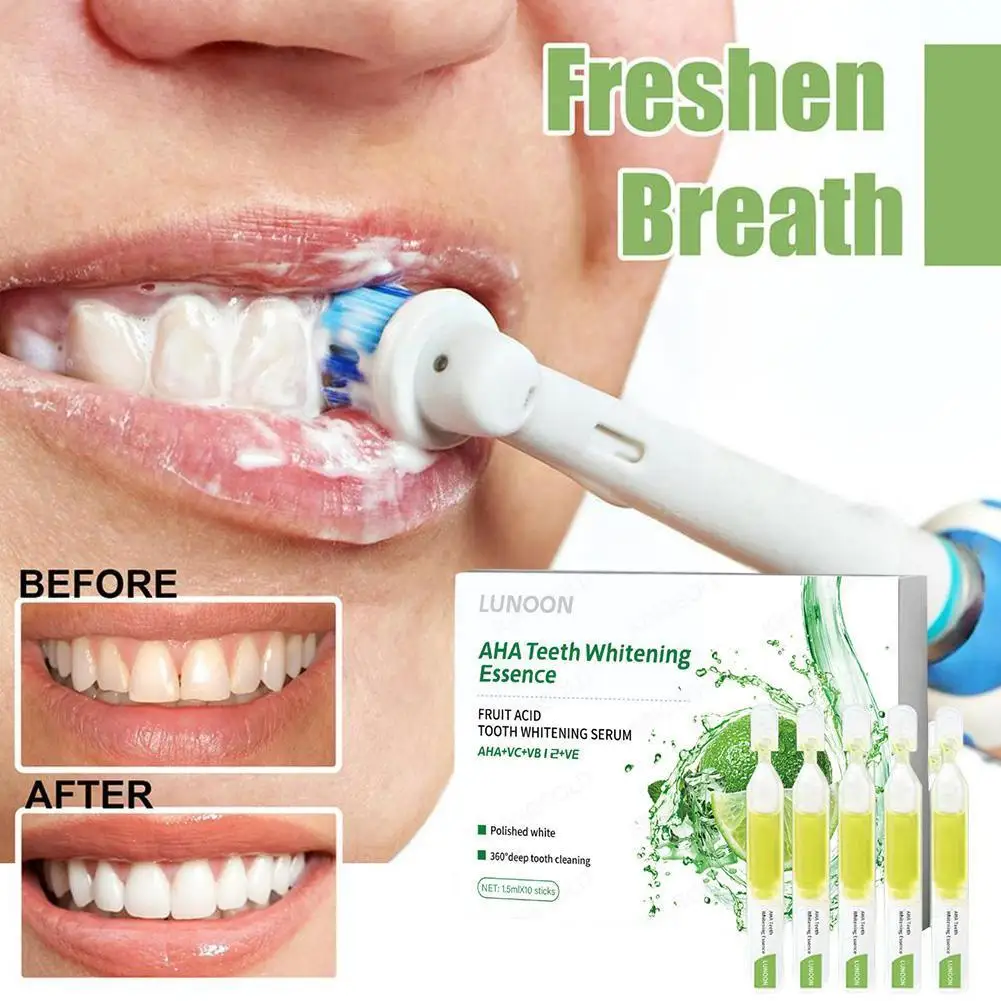 

10*1.5ML Teeth Whitening Essence Toothpaste Deep Tooth Stain Cleaning Remover Dental Breath Care Fresh Oral Cleaning M8S1