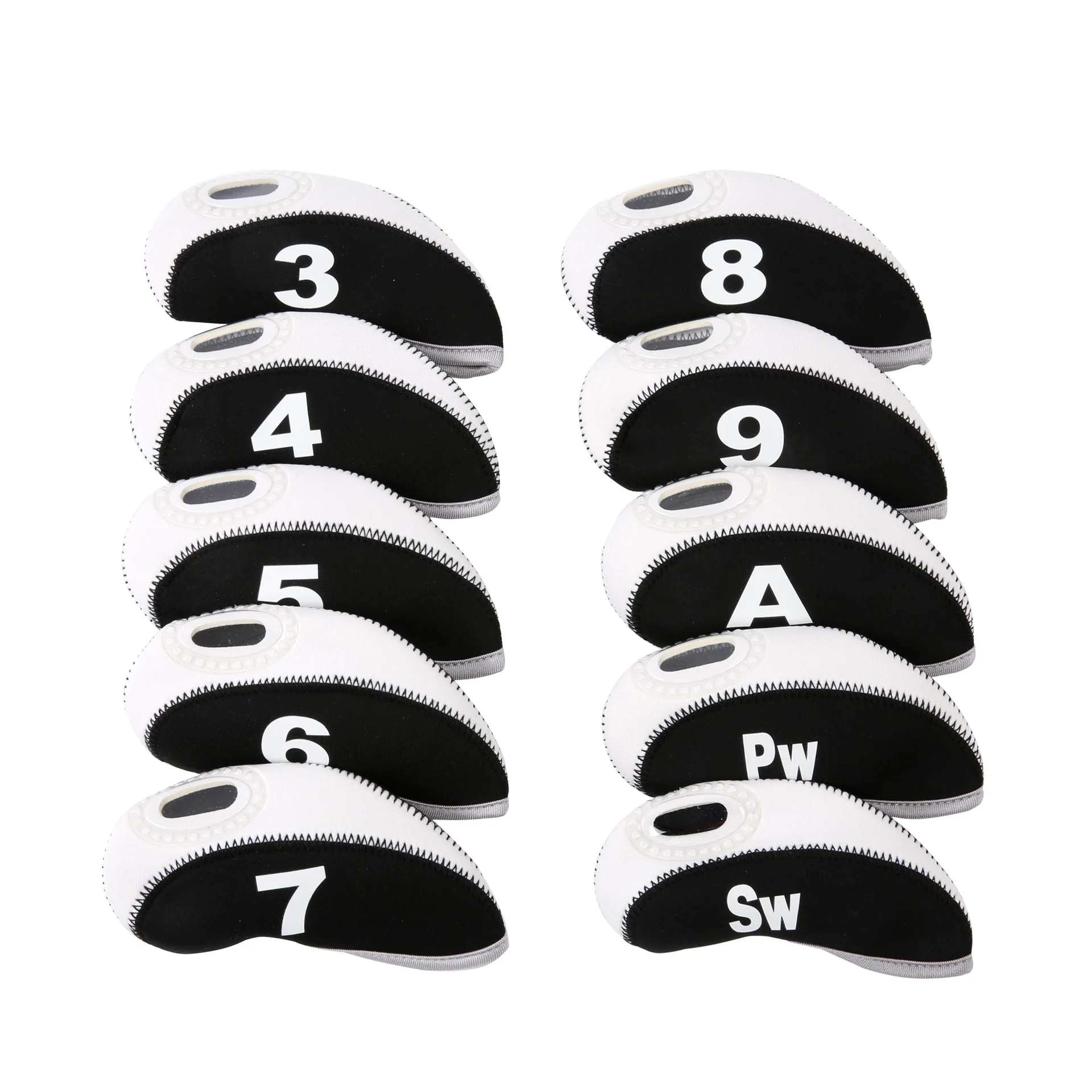 

10 PCS/Group 6 color Golf Headcovers Double color with Numbers Visualization Handiness Wearproof Golf Protective Accessories