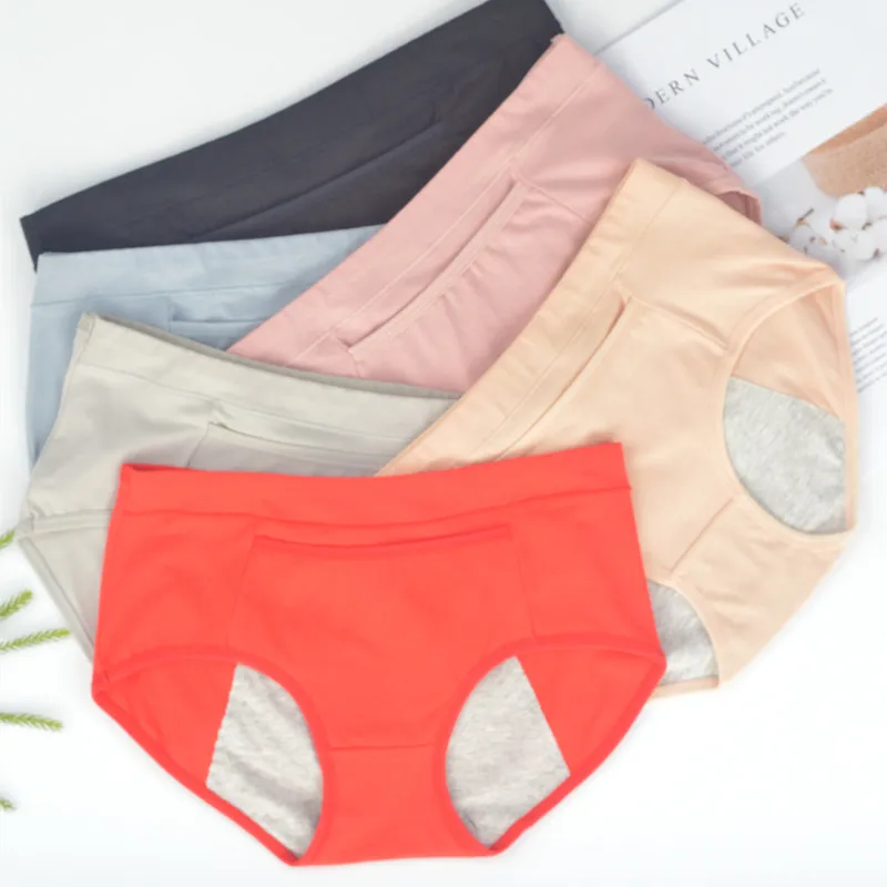 

2 pcs of women's menstrual underwear leakproof sexy underwear physiological pants cotton breathable women's menstrual underwe