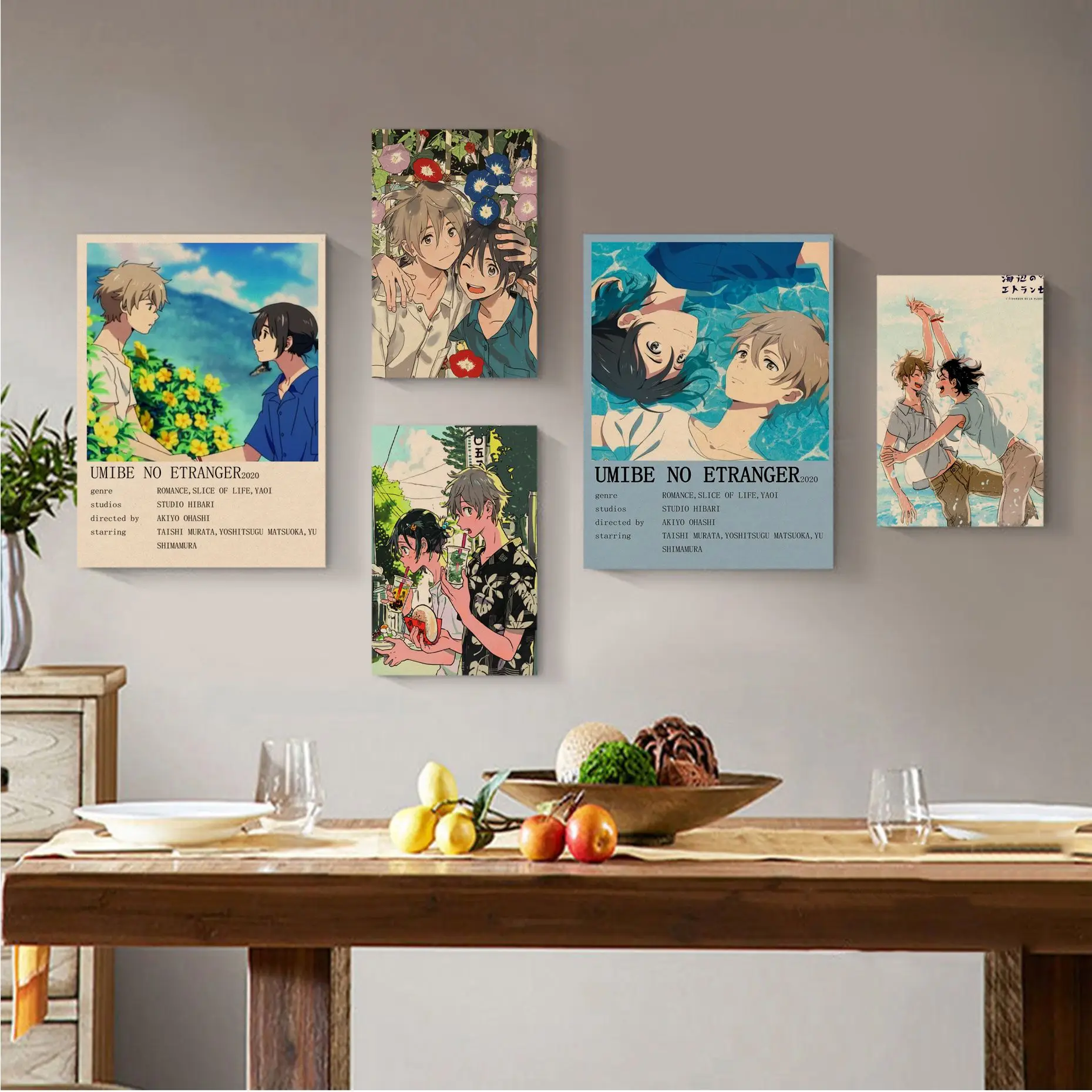 

Anime Umibe No Etranger Art Poster Wall Art Retro Posters for Home Vintage decorative painting