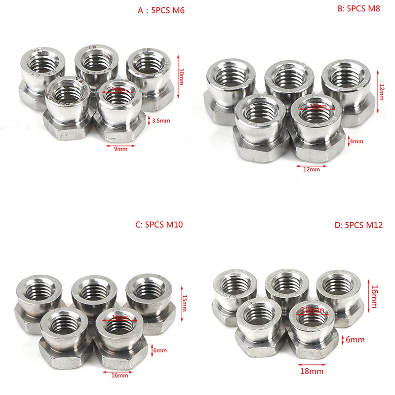 

5 шт., гайки из нержавеющей стали A2-70