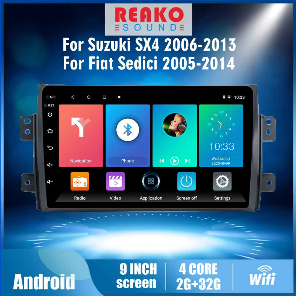 

Автомобильный мультимедийный плеер 4G Carplay для Suzuki SX4 2006-2013 Android радио для Fiat Sedici 2005 - 2014 9 дюймов 2 Din навигация GPS