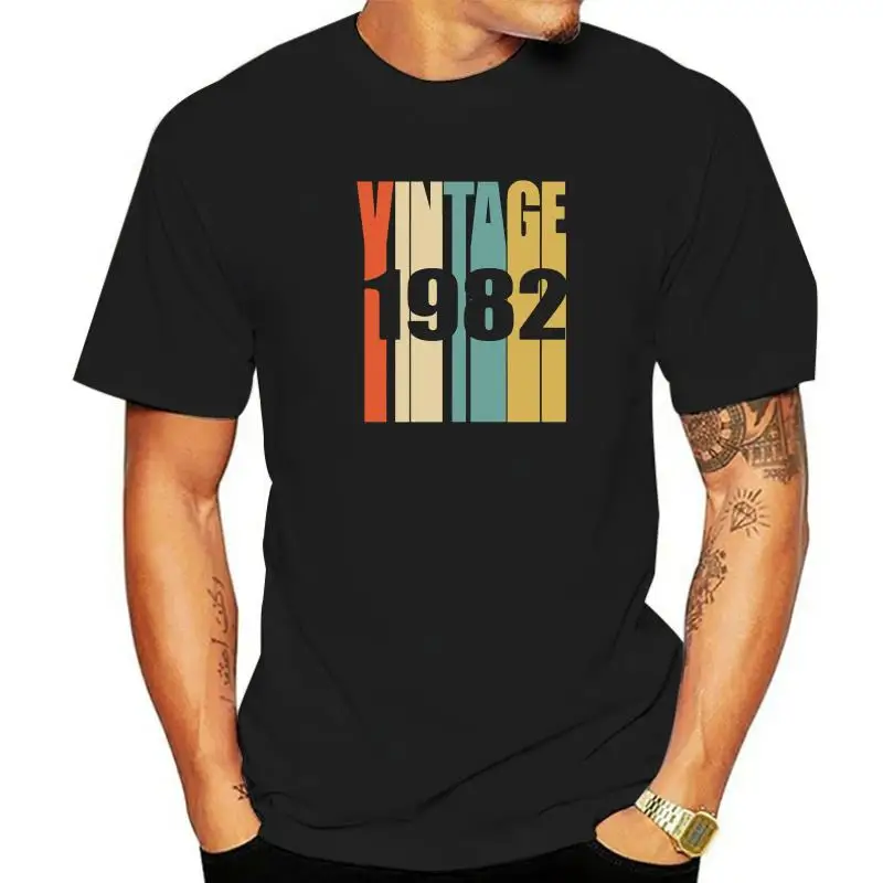 

Funny Men t shirt white t-shirt tshirts Black tee Retro Vintage 1982 T-Shirt 36 yrs old Bday 36th Birthday Tee For Men