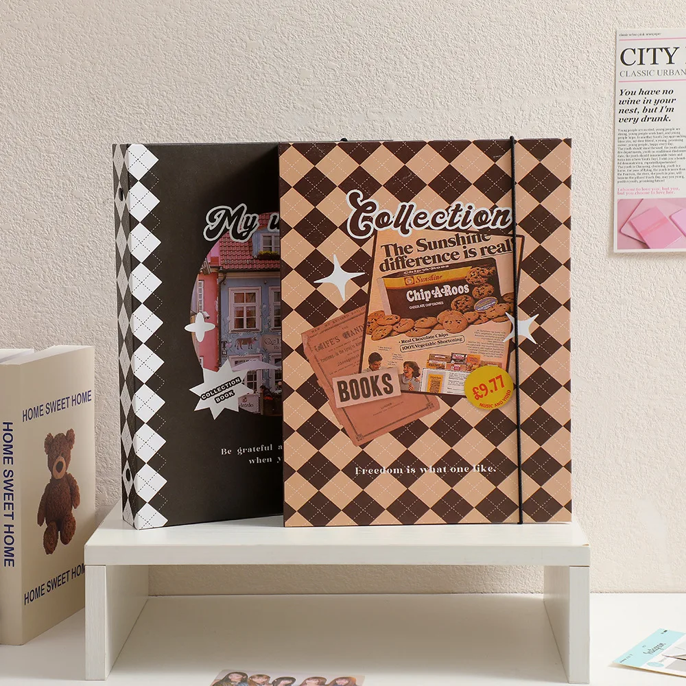 

IFFVGX Vintage A5 Kpop Photocard Binder Collect Book Idol Photo Card Holder Photocards Photo Album Student School Stationery