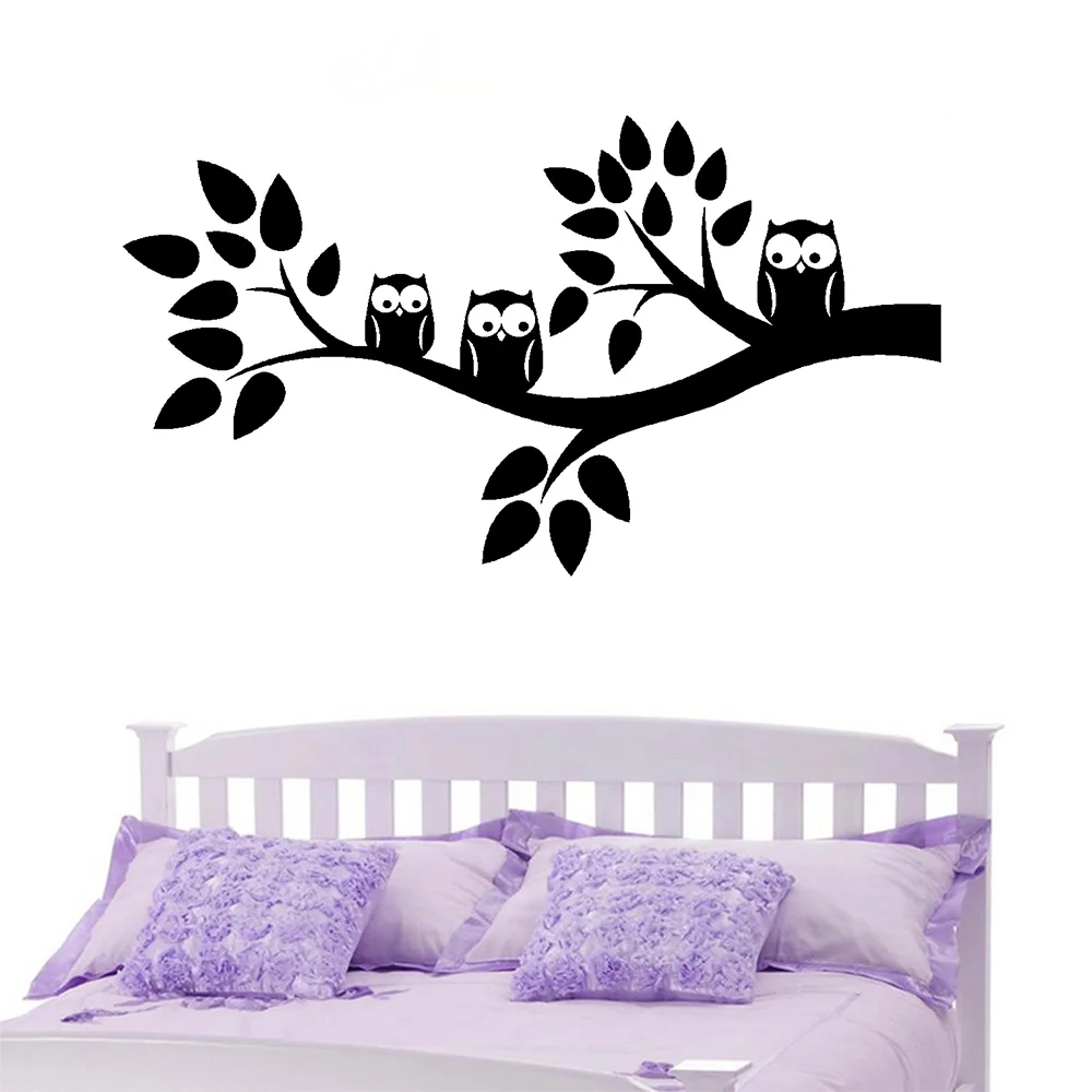 

Cute Three Owls Branch Wall Decal Sticker Home Decoration Vinyl Mural Wallpaper Children Kids Baby Bedroom Dining Room 57x105cm