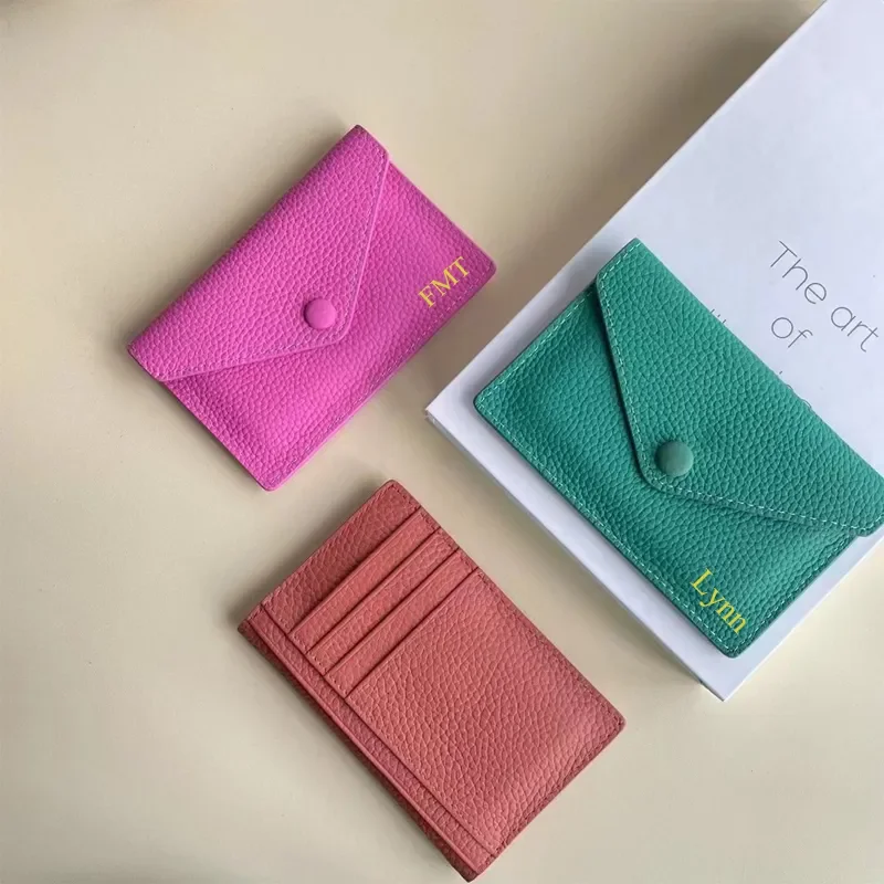 

Envelope Leather High-end Wallet Holder Letters Ultra-thin Purse Card Simple ID INS Wallet Soft Mini Custom Style Coin