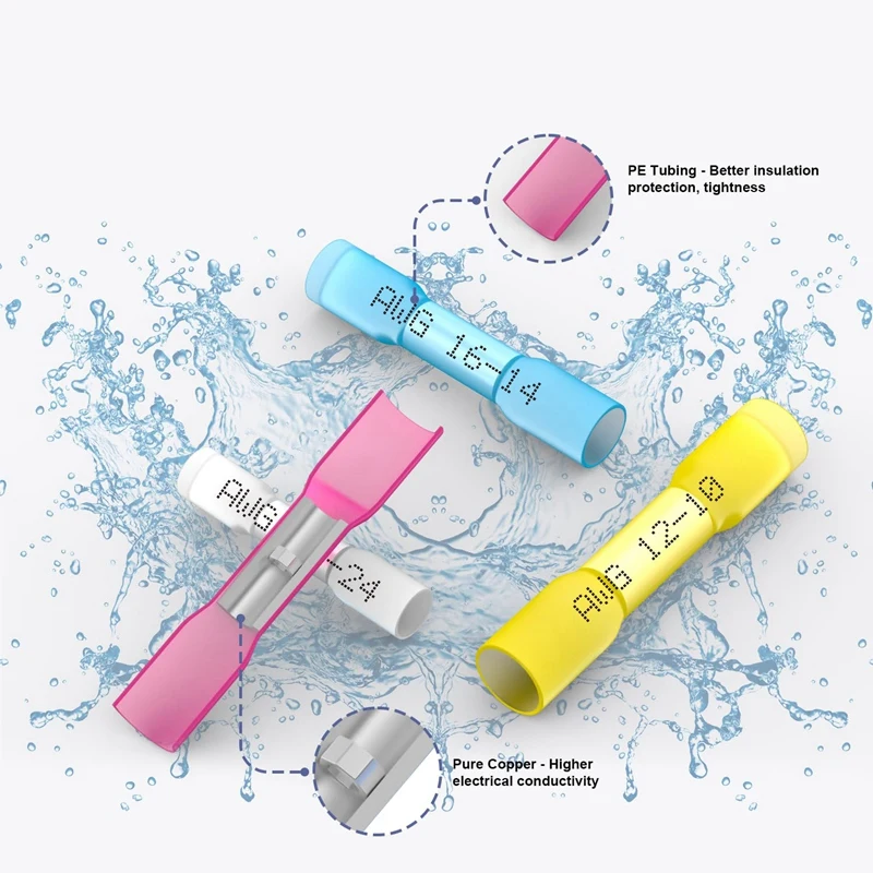 350 шт. термоусадочные стыковые соединители комплект водонепроницаемых проводов