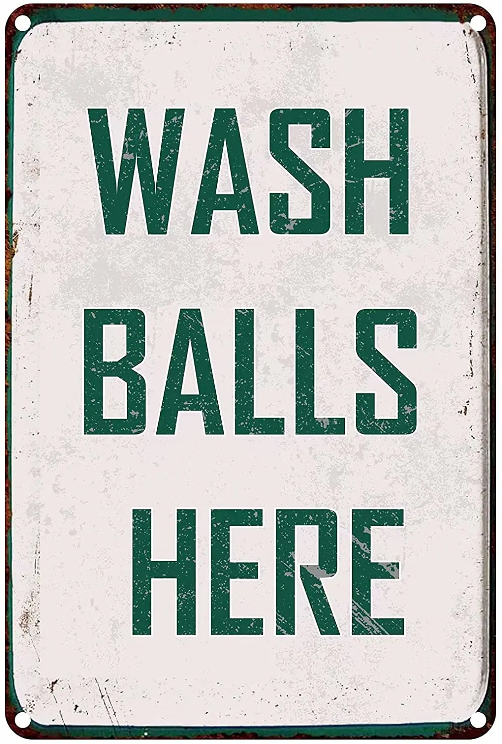 

YOMIA Vintage Metal Signs - Wash Balls Here Sign, Funny Golf Signs for Golf Clubhouse Wall Decor and Man Cave Sports Bar Wall