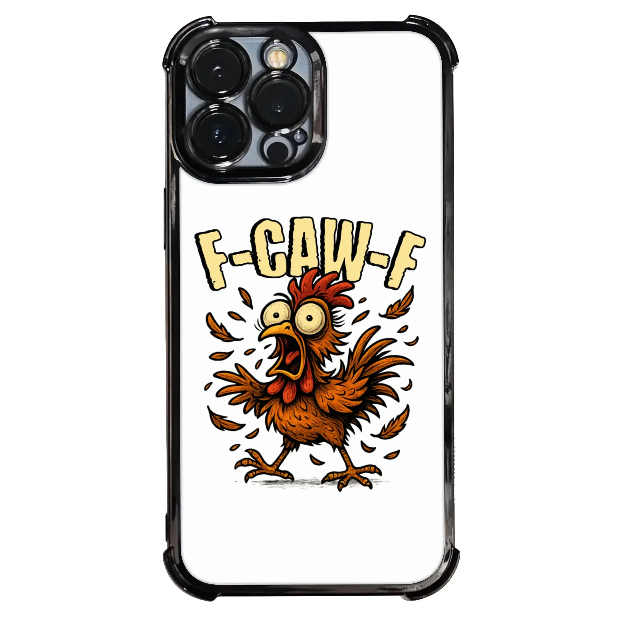 Фото Чехол для телефона с мемом F Caw F Rooster: Забавный куриный юмор, гальваническое покрытие, для различных моделей iPhone №5