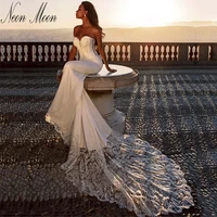 sexy sweetheart womens wedding dresses 2022 strapless lace appliques bride dress backless button bridal gown vestido de novia