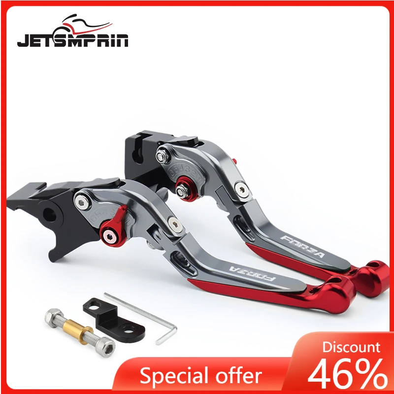 

For HONDA Forza 250 300 350 CNC Motorcycle Accessories Parking Clutch Brake Lever Adjustable Foldable with Parking Lock Stopper
