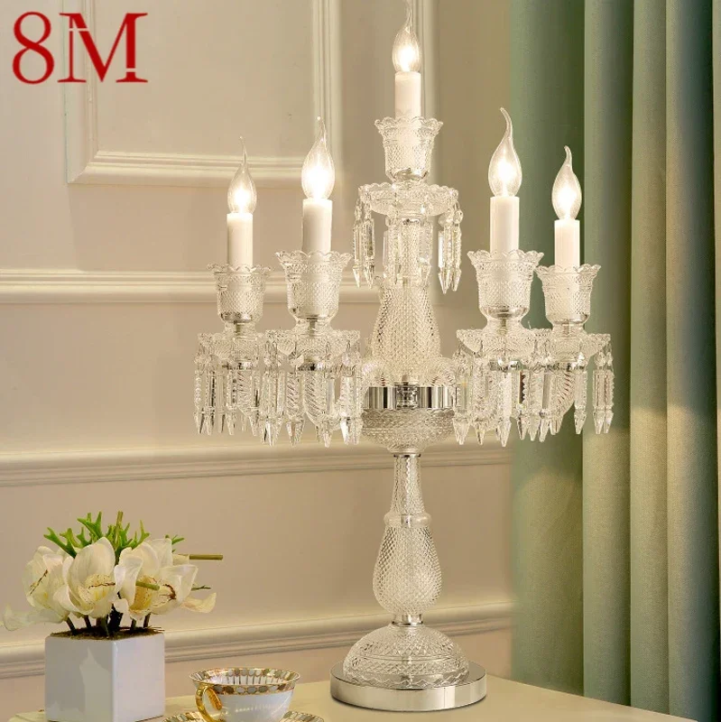 

8M European Style Crystal Table Lamp Candle Lamp Luxurious Living Room Restaurant Bedroom Villa Wedding Desk Lamp