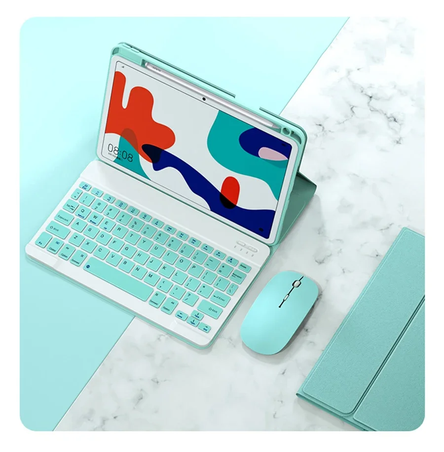 Кожаный чехол-клавиатура для Xiaomi Mipad 6 с магнитами противоударный пылезащитный