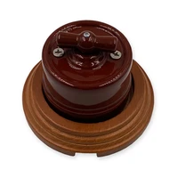 home improvement retro ceramic rotary switch wall lamp knob ceramic switch 1 3 gang brown wooden base