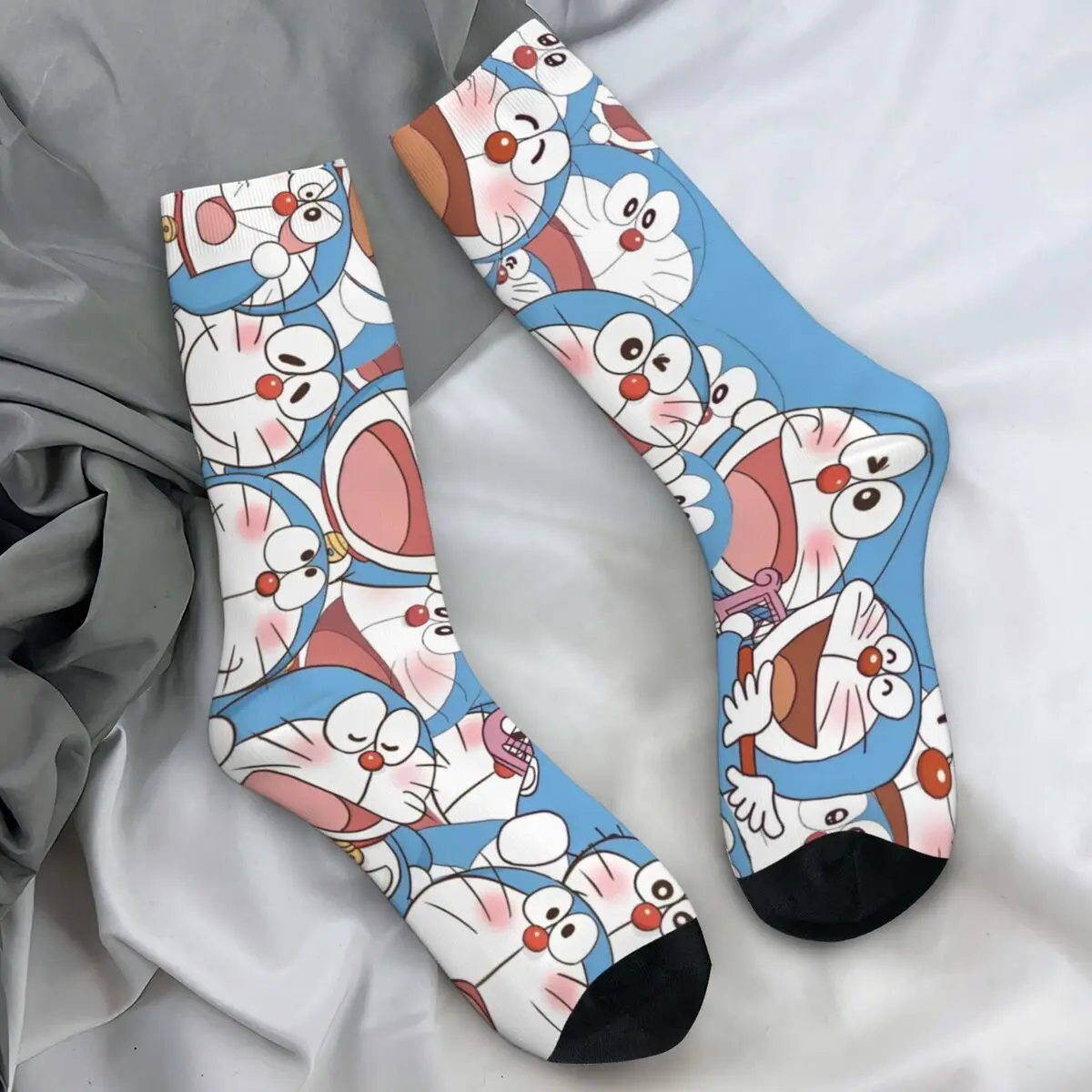 Чулки с рисунком D-Doraemon дизайнерские забавные носки зимние антибактериальные