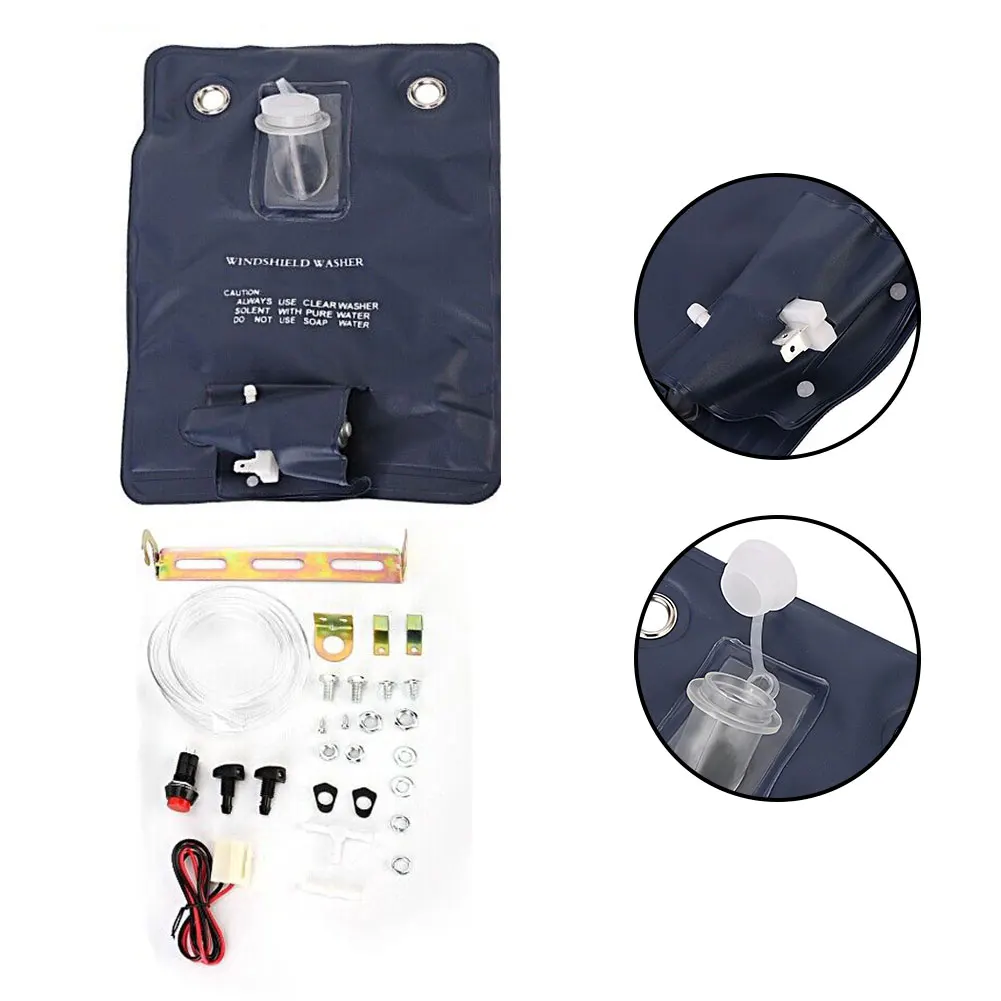 

Car Clean Pump Windscreen Washer 12V 151286776374 Bag Bottle Bag Kit Mounting Clip Part Pipe&nbsp Plastic Tool