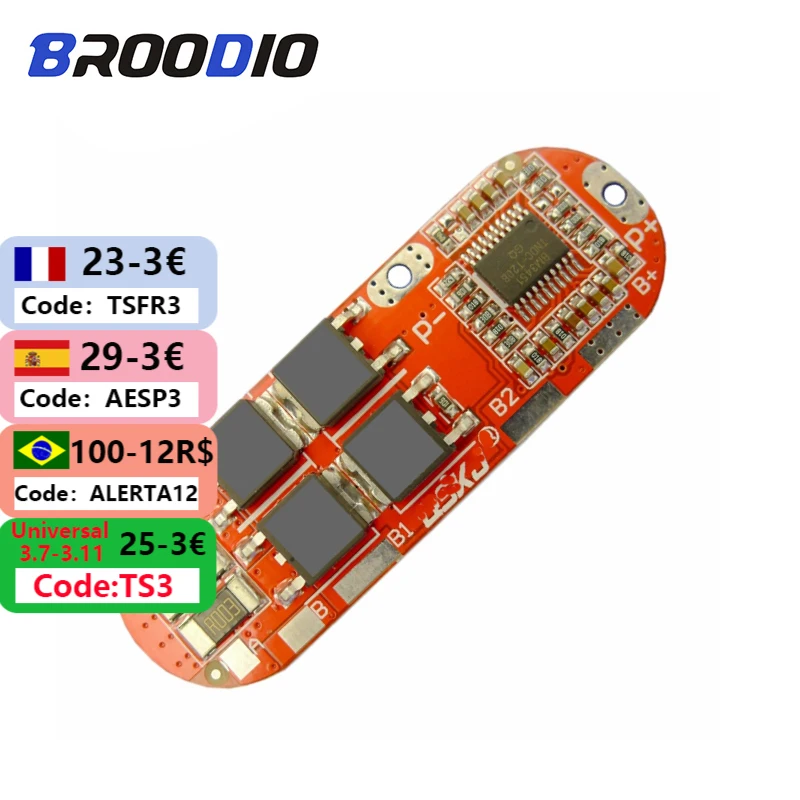 

BMS 1S 2S 10A 3S 4S 5S 25A BMS 18650 Li-ion Lipo Lithium Battery Protection Circuit Charging Board Module PCM Polymer Cell PCB