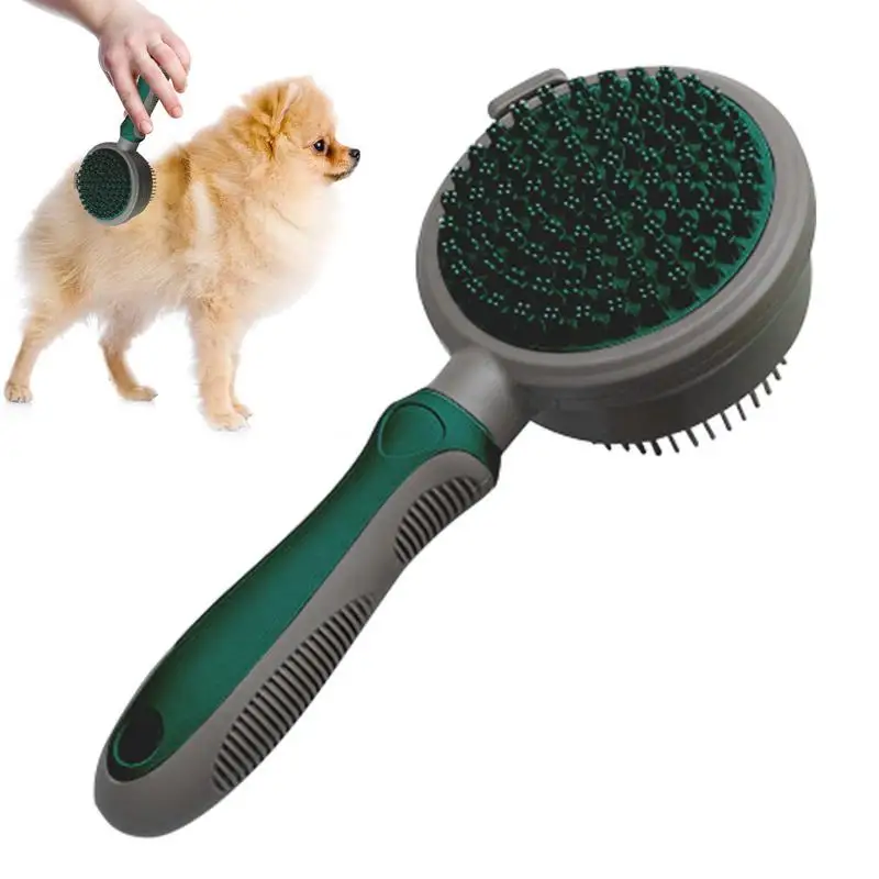 

Щетка для домашних питомцев с эргономичной ручкой, расческа для кошек, двусторонняя щетка для ванны для собак, Массажная щетка для салона красоты, регулярно Автоматическая расческа для выпадения волос