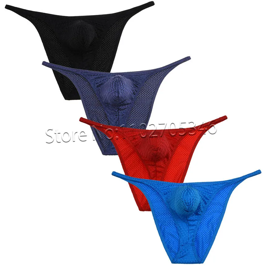 

Men Bulge Cheeky Briefs Lingerie Underwear Male Drawnwork Pouch Shorts Briefs U-convex Pouch Underpants