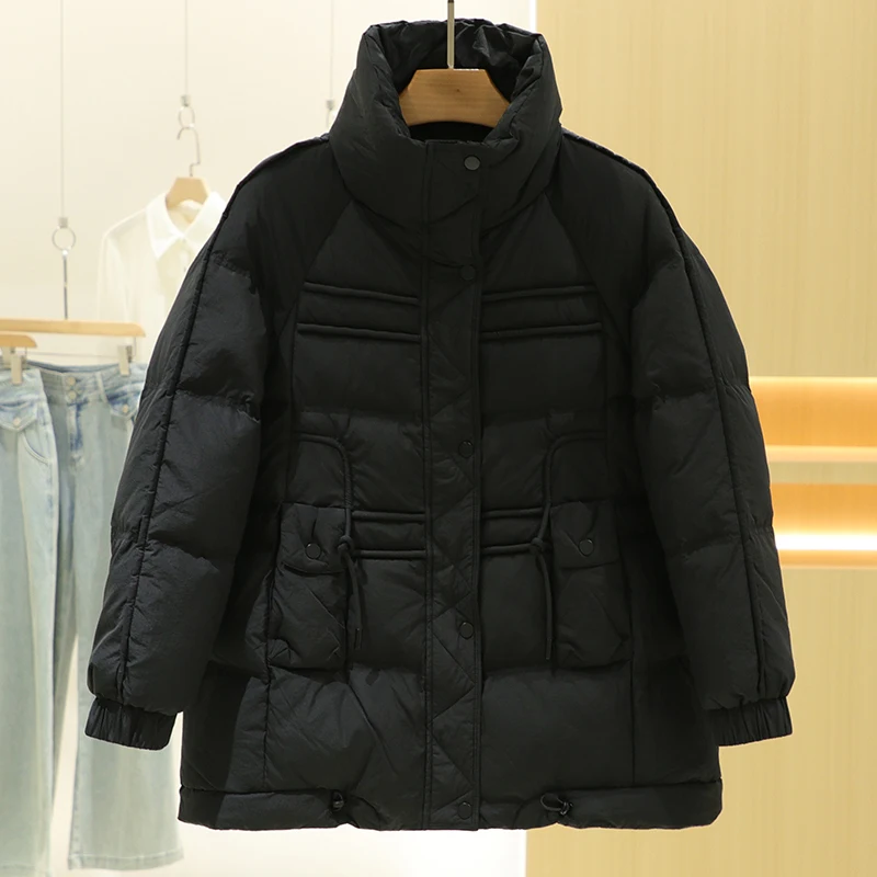 [Ai] Solid Loose All-Matching 90 White Duck Down Casual Down jacket Outerwear 24 Winter New Counter Withdraw from Cupboard Wo... |