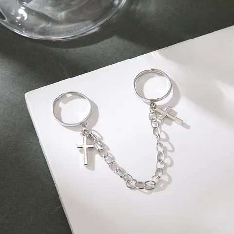 Ретро цепочка с крестом кольцо LENNIK