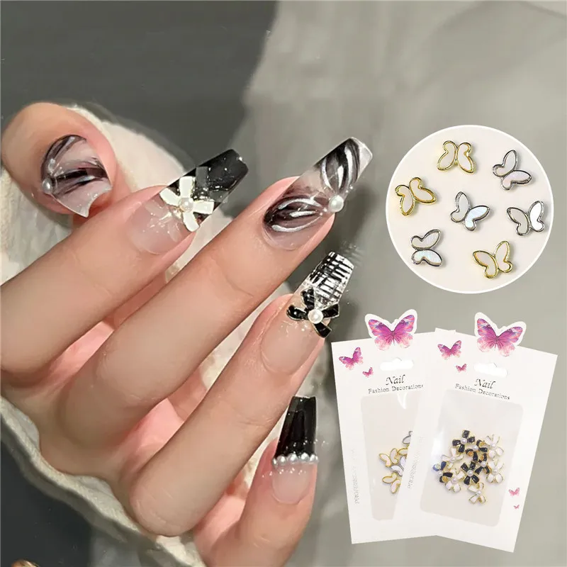 

1Bag Alloy Nail Art Gems 3d Nail Charms Bowtie Butterfly Design In Bulk Nail Decoration Rhinestones Wholesale Manicure Jewelry#5