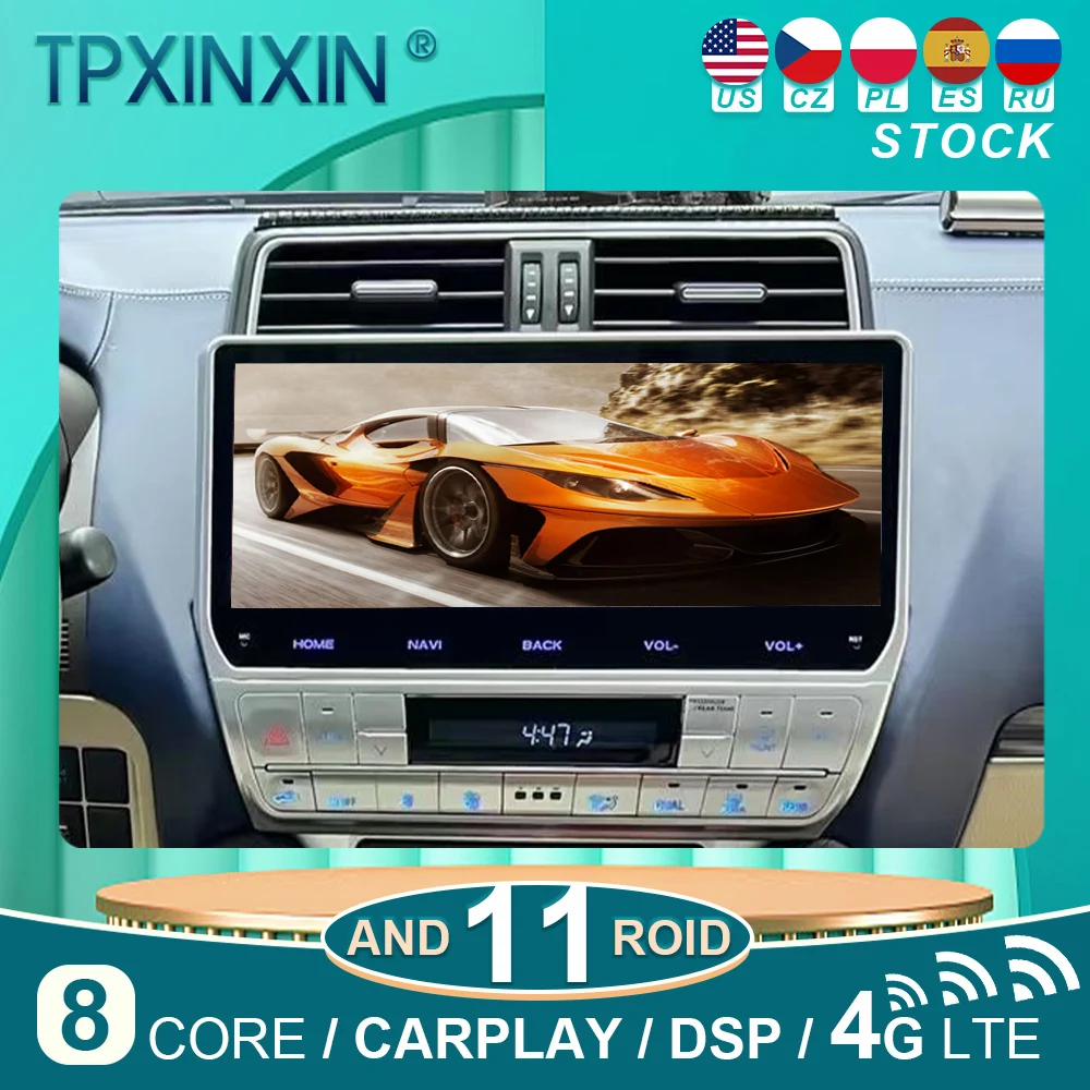 

For Toyota Land Cruiser Prado 150 2018 - 2020 Android 11 Car Radio Multimedia Radio Player GPS Navigation Head Unit Carplay