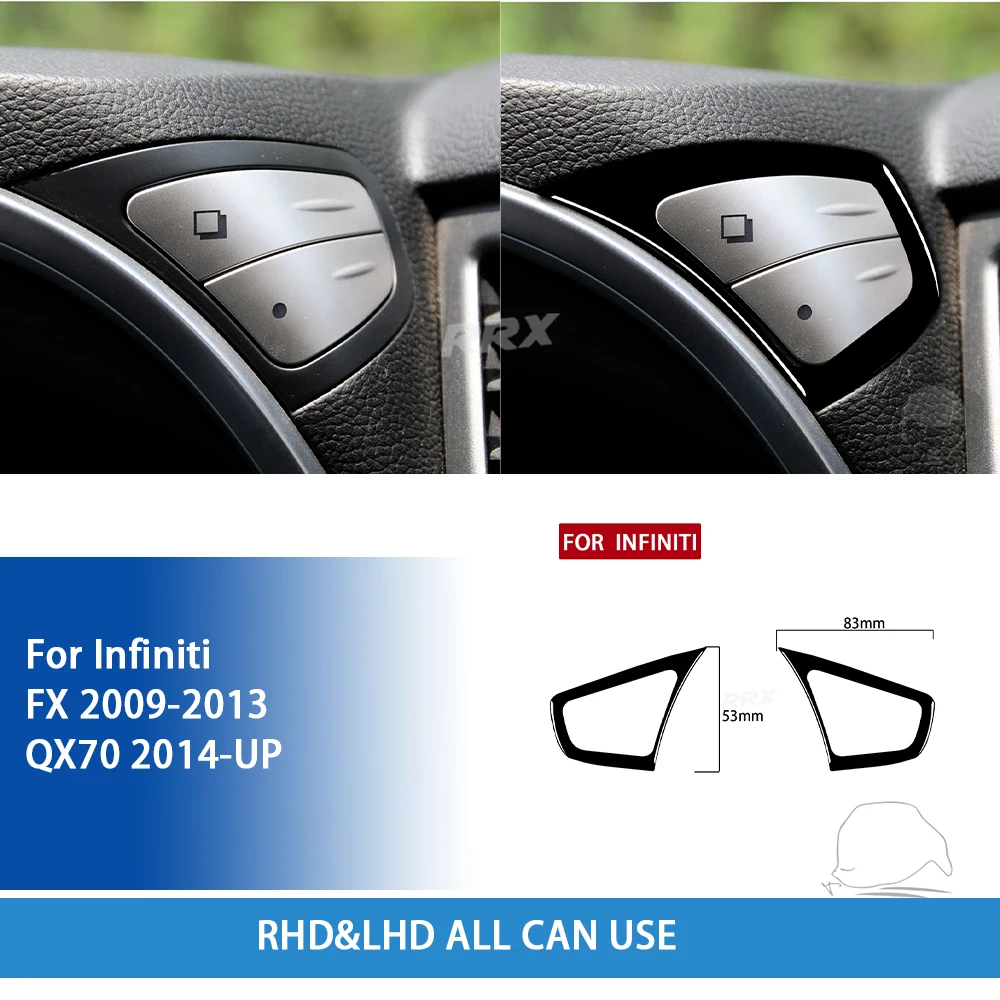 

Для Infiniti FX 2009-2013 QX70 2014+ автомобильные аксессуары интерьер приборной панели боковая кнопка рамка отделка наклейка модификация глянцевый черный