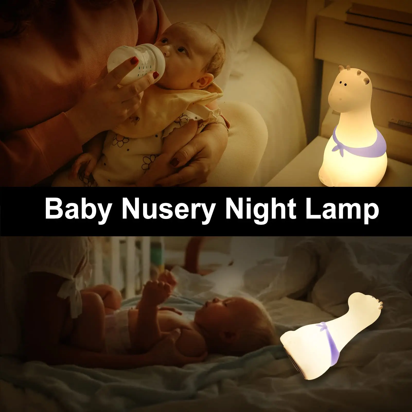 Светодиодный ночник с милым жирафом для детей мягкий силиконовый зарядкой от USB