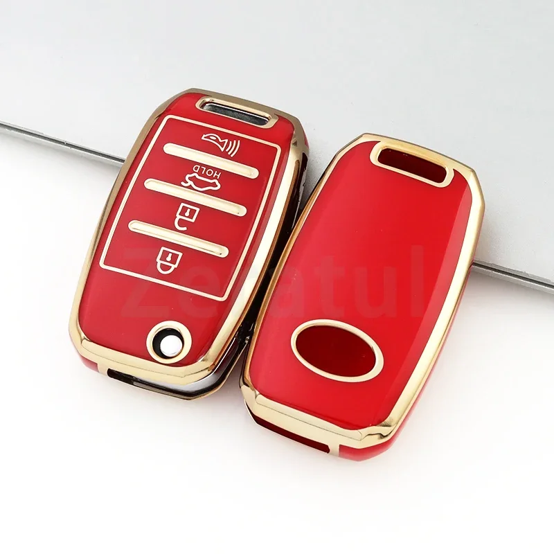 3/4 кнопки из ТПУ складной чехол для автомобильного ключа сумка-держатель ключей