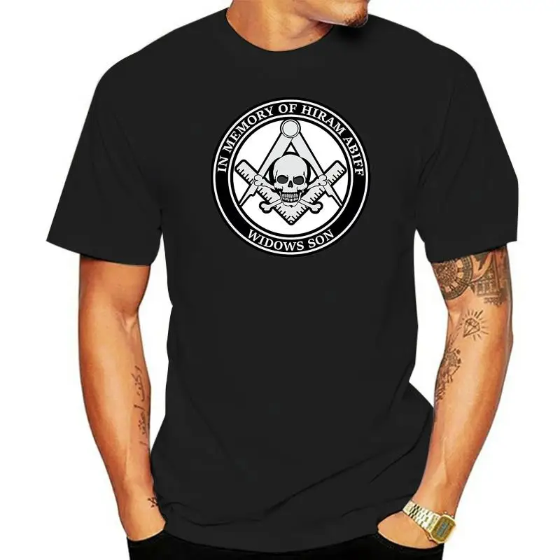 

Mens In Memory of Hiram Abiff Widows Son T Shirt Masonic Mason Men's Short Sleeve T-shirt