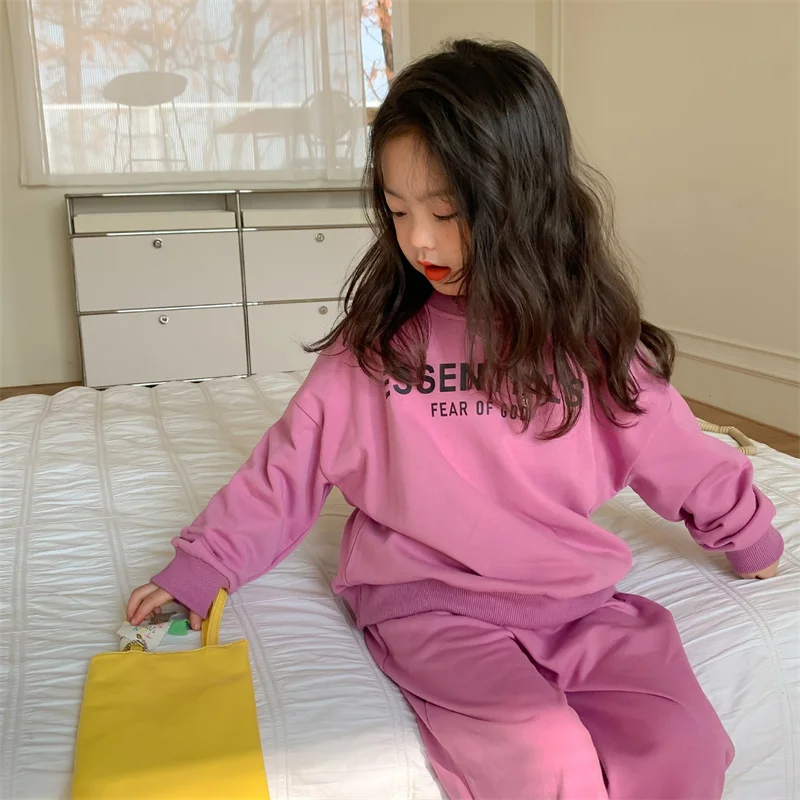 2 шт./компл. детский хлопковый комплект из свитшота и брюк |