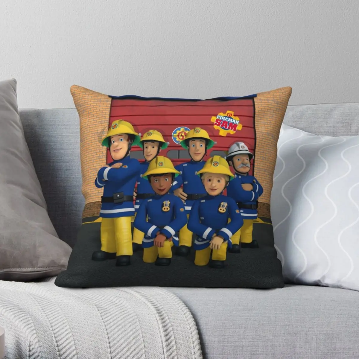 Квадратный чехол Fireman Sam для подушки полиэстеровый льняной бархатный