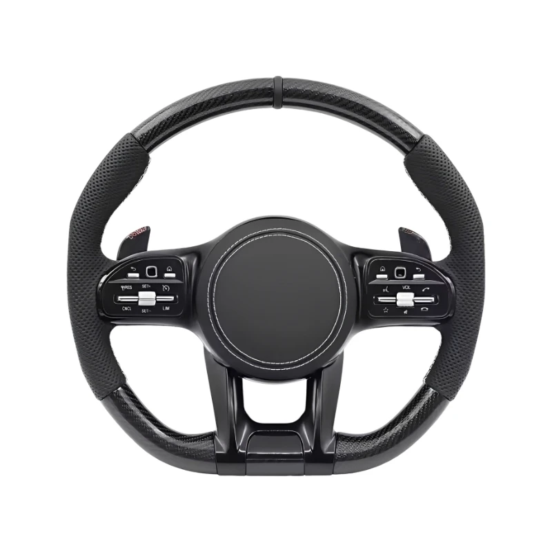 Фото Руль из карбона для Mercedes-Benz AMG W167 C63 W205 E300 E220 W213 CLS W218 W222 S500 W204 C300 W212 E250 GLE GLC 43 №2