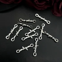 10pcs charms thorns metal connectors pendant gothic necklace bracelet diy thorns charm jewelry handicraft making 33x10mm