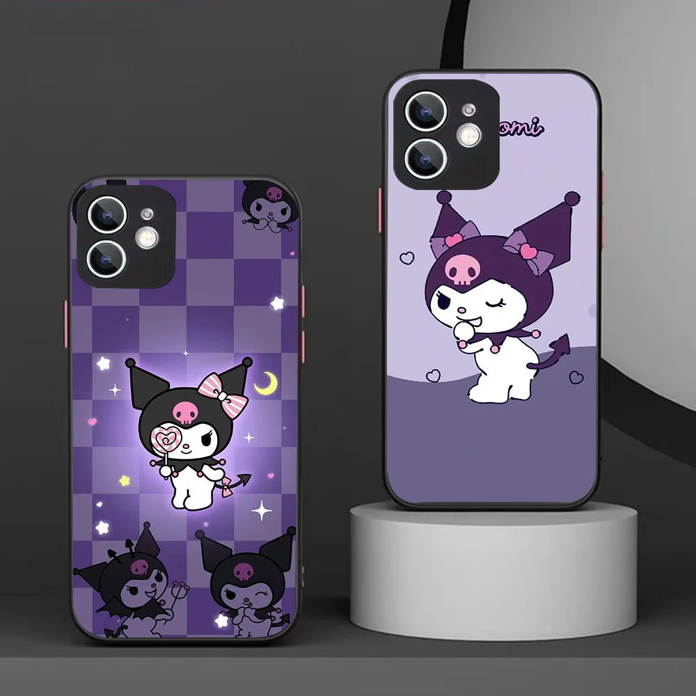 WBA-18 Sanrio-Kuromi Black Silicone Case For OPPO A3 5 9 15 16 17 38 40 52 53 54 57