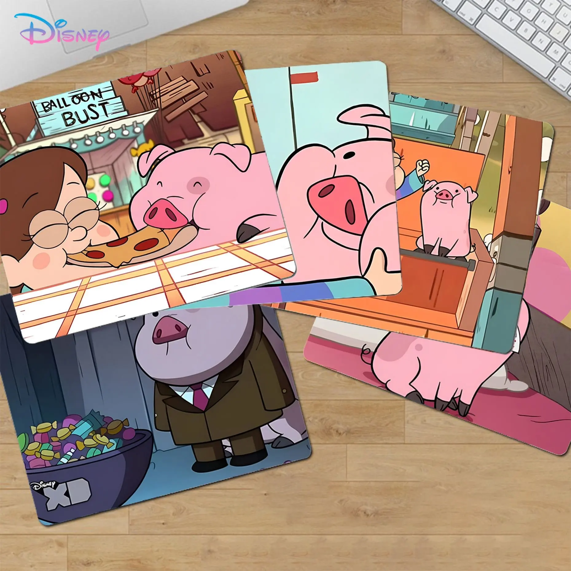 

Игровой коврик для мыши с мультипликационным персонажем из мультфильма Disney Gravity Falls Pig, коврики для клавиатуры и мыши, гладкие аксессуары для...