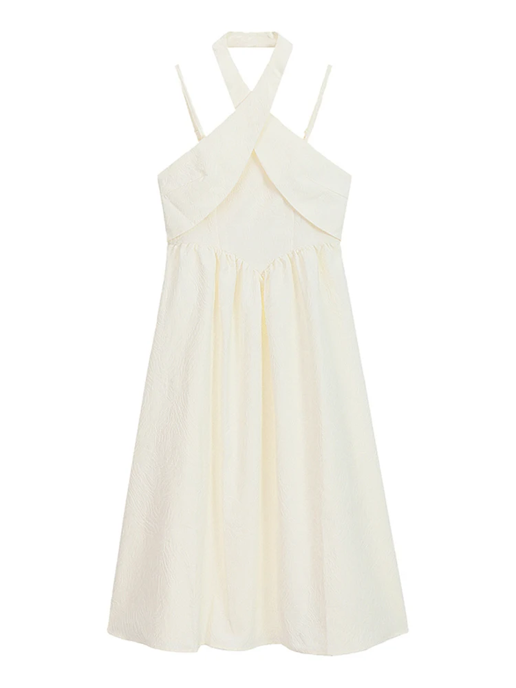 

Женское однотонное платье во французском ретро-стиле, простое цельное плиссированное платье с перекрестным дизайном, винтажное шикарное ТРАПЕЦИЕВИДНОЕ ПЛАТЬЕ до колена, Новинка лета 2023