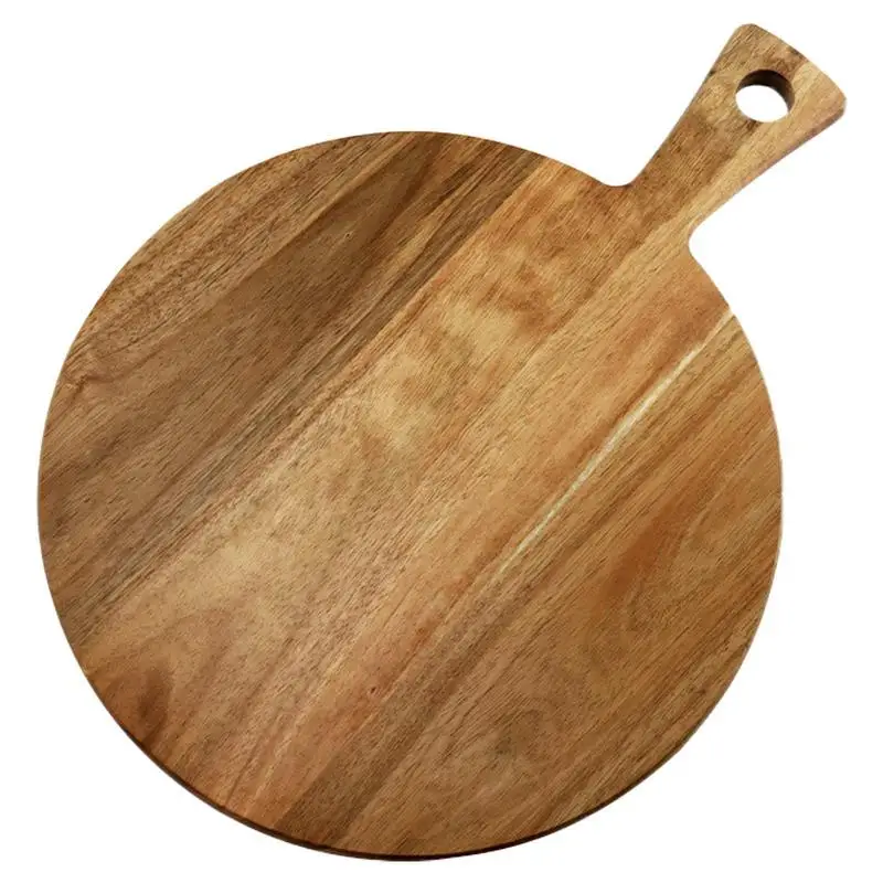 

Cutting Boards For Kitchen Round Wooden High Quality Chopping Board With Hook For Meat Vegetables Bread And Charcuterie
