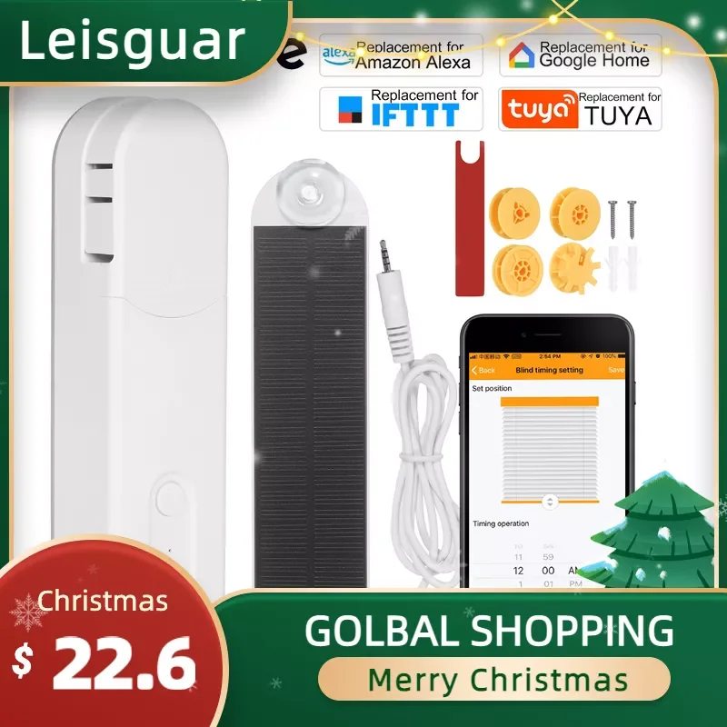 

NEW2023 Zigbee управление солнечной батареей, Интеллектуальный затвор, привод двигателя, цепь, ролик, самостоятельное управление, Солнцезащитный ...