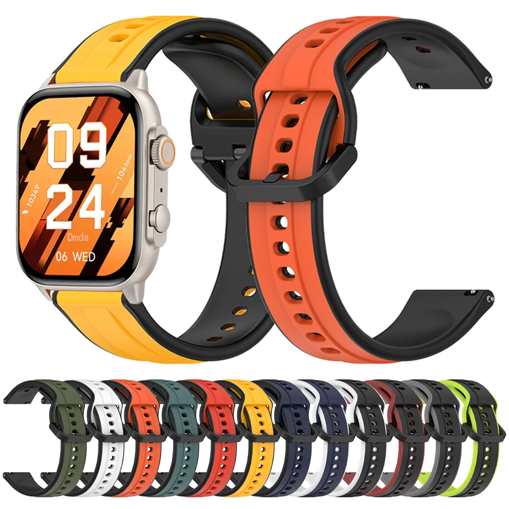 Дышащий силиконовый ремешок 20 мм 22 для COLMI C81 C80 M40 M42 P71 P73 P8 I30 спортивный браслет