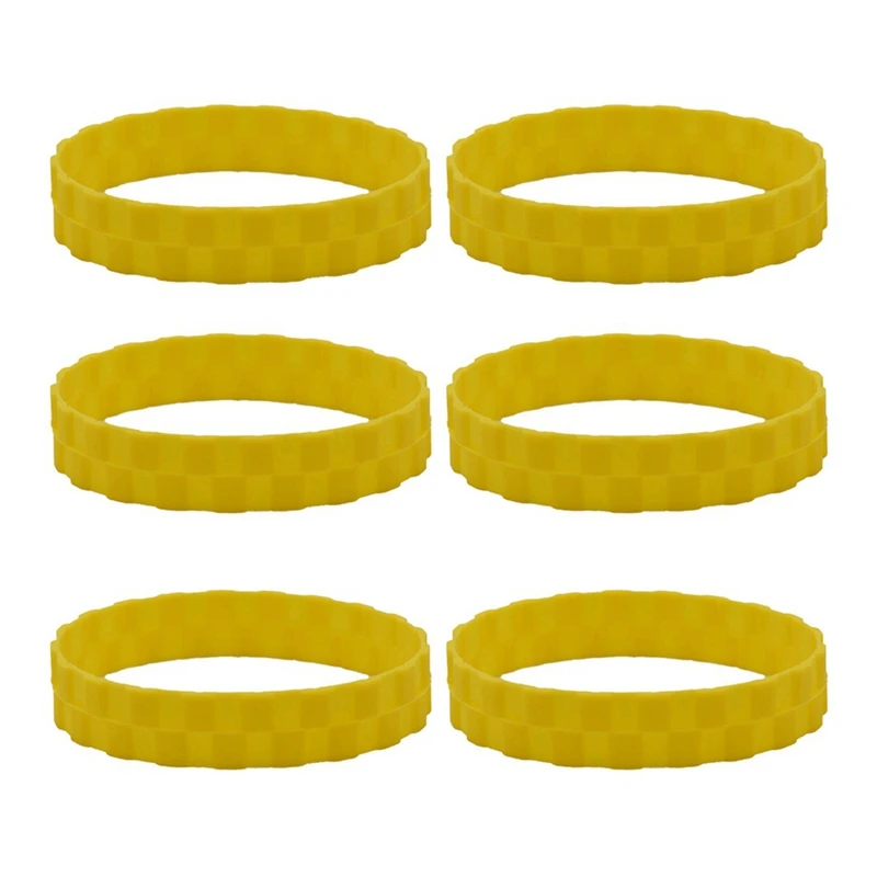 

6 PCS Anti-Slip Tire Skin Yellow Replacement Parts For Roborock S50 S55 S6 S5 Max Xiaomi Robot 1S 2S T4 T6 1C