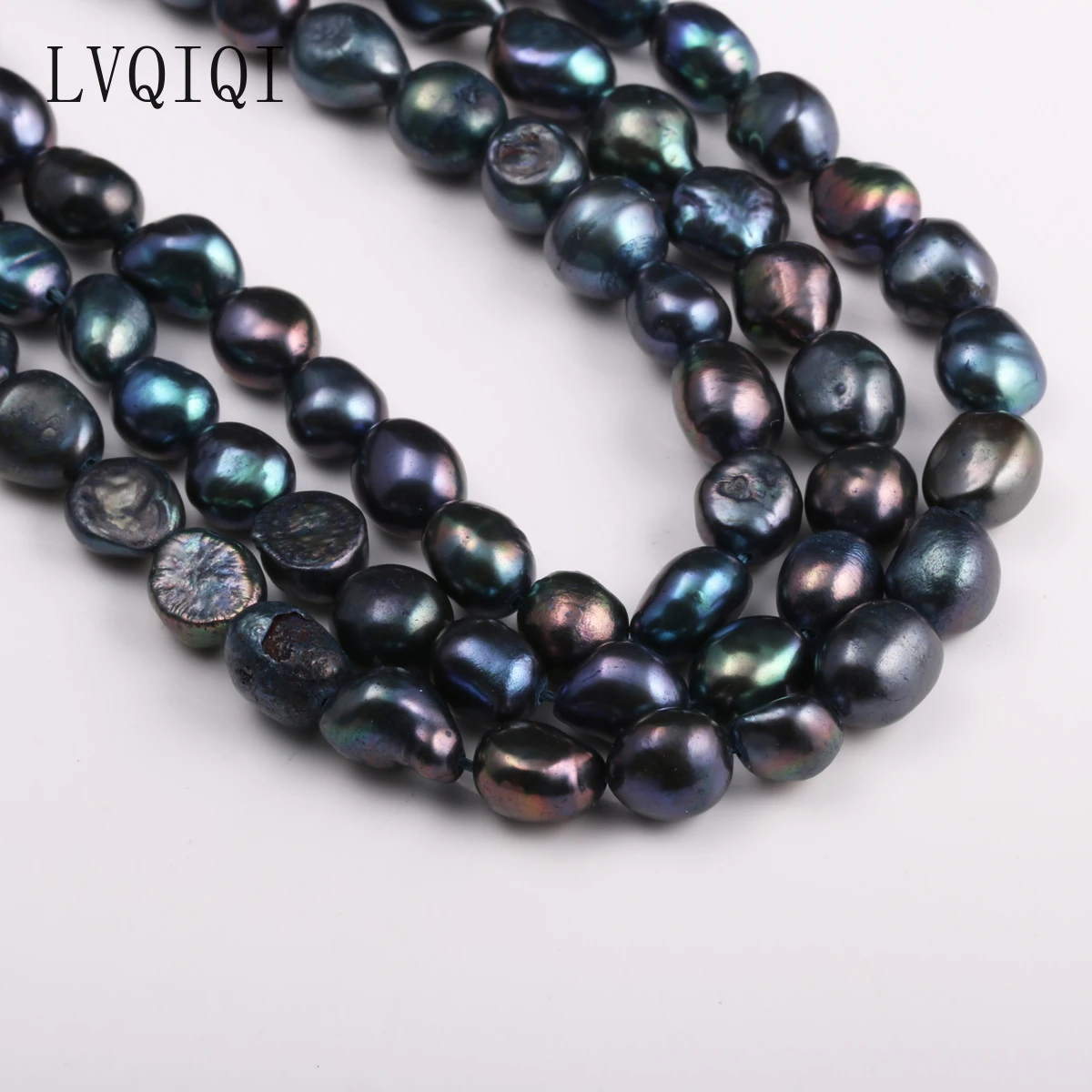 

LVQIQI 100% Natural Freeform Freshwater Cultured Pearls Beads DIY Beads for Jewelry Making DIY Strand 15 Inches Size 6mm-7mm