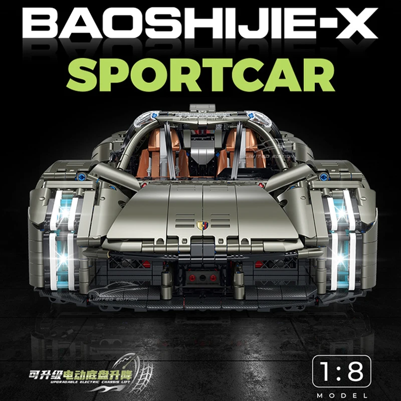 Новинка 4056 шт. 10626 1:8 MOC технический Радиоуправляемый спортивный автомобиль